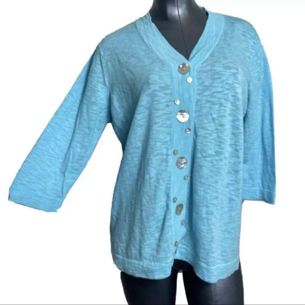 HAIKU… Anthropologie Mother Pearl Button Cardigan size XL Womens Cotton Haiku
